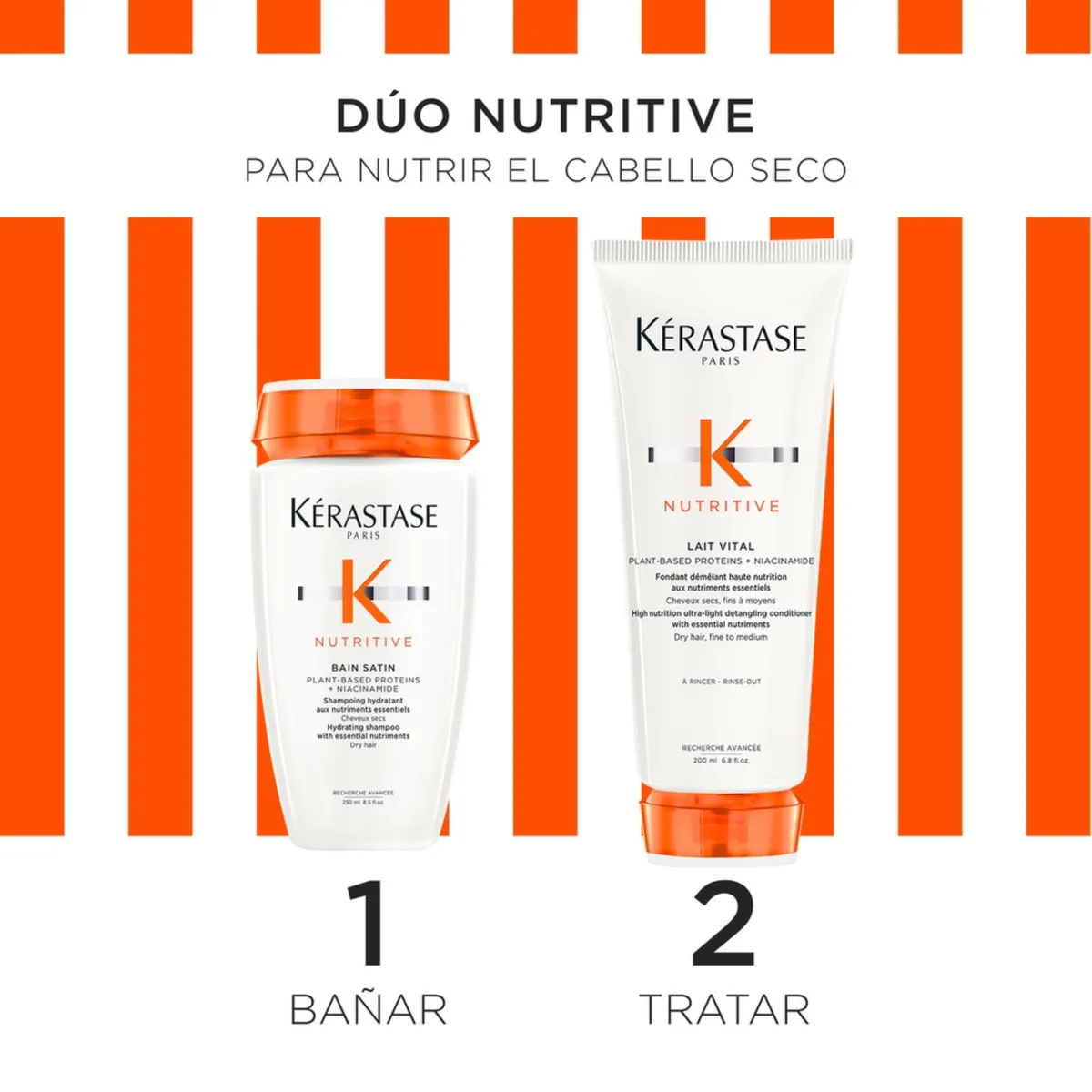 KERASTASE - Cofre Nutritivo Shampoo 250ml + Acondicionador 200ml Para Cabello Seco Nutritive Kérastase