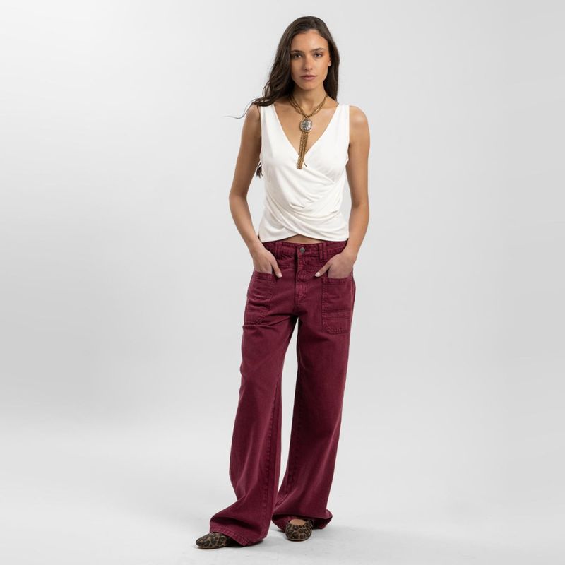 LOLITA POCKET - Jeans Wide Leg Tiro Medio Mujer Lolita Pocket