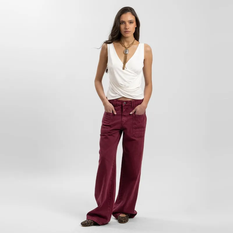 LOLITA POCKET - Jeans Wide Leg Tiro Medio Mujer Lolita Pocket