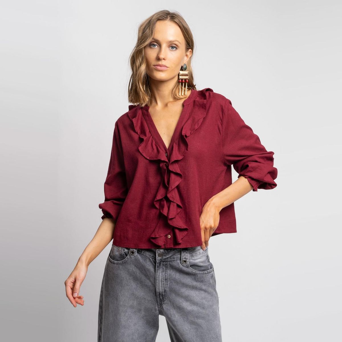 LOLITA LPK - Blusa Antonia Burdeo Mujer Lolita LPK