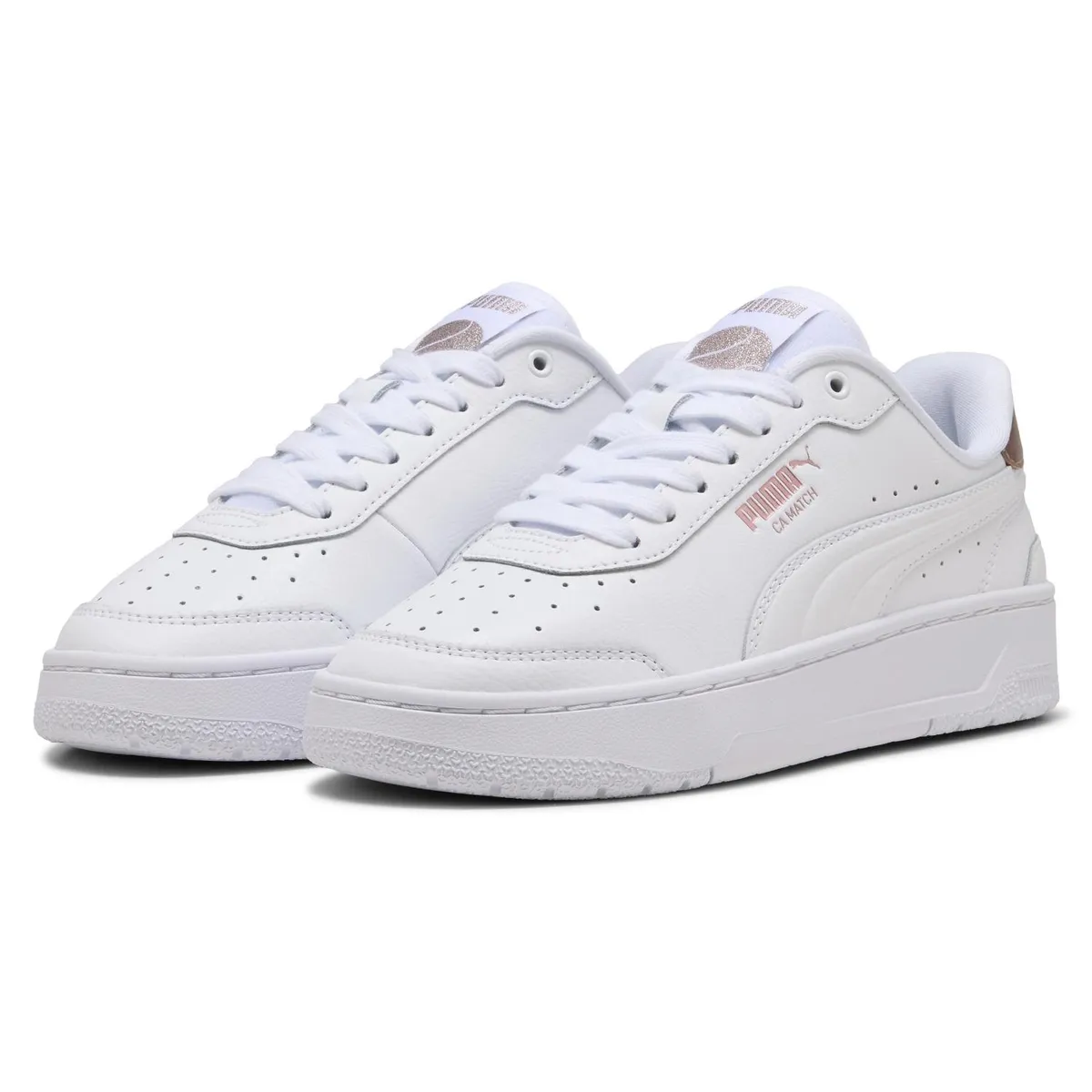 PUMA - Ca Match Metallic Wns Zapatilla Urbana Cuero Blanco Mujer Puma