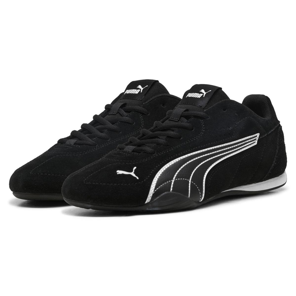 PUMA - Catch Zapatilla Urbana Gamuza Negro Mujer Puma