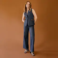 S COCCI - Jeans Straight Tiro Alto Mujer