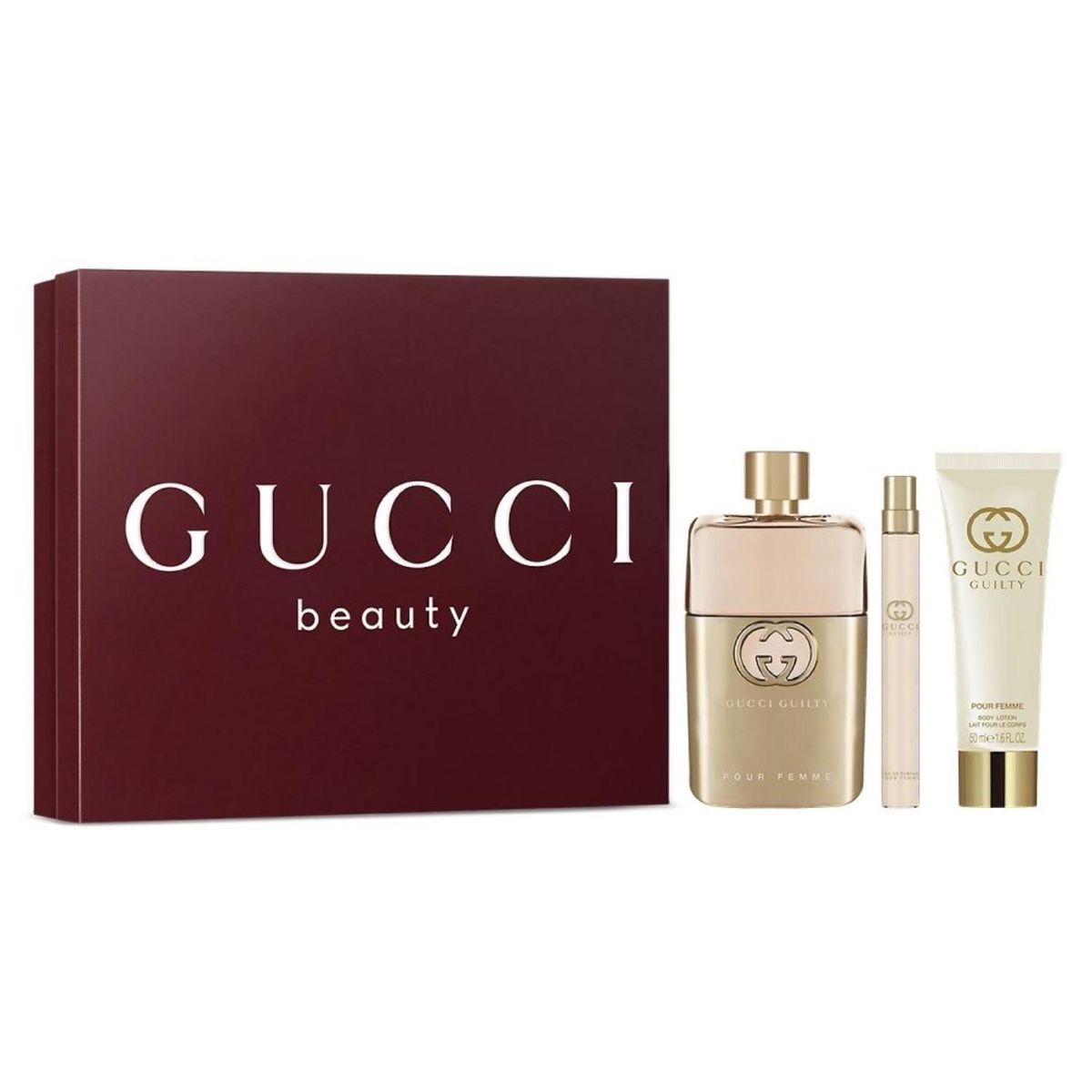 GUCCI - Set Perfume Gucci Guilty Eau De Parfum Para Mujer 90 Ml + Travel Spray 10 Ml + Body Lotion 50 Ml