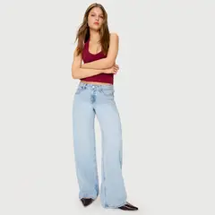 SYBILLA - Jeans Baggy Tiro Medio Mujer