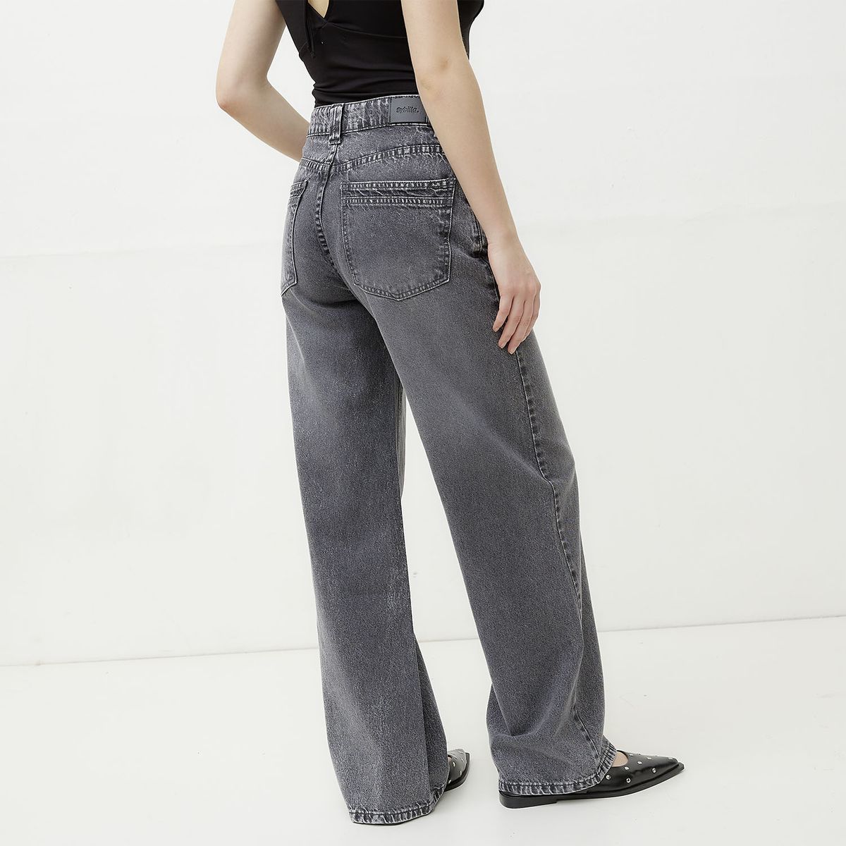 SYBILLA - Jeans Wide Leg Tiro Medio Mujer Sybilla