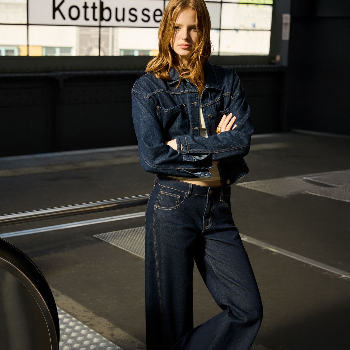 SYBILLA - Jeans Wide Leg Tiro Medio Mujer Sybilla