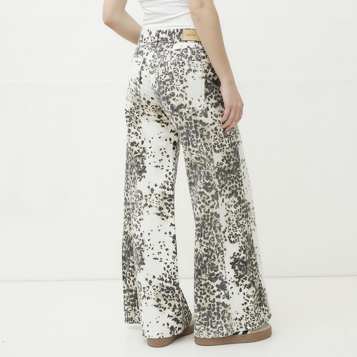 SYBILLA - Jeans Wide Leg Tiro Medio Mujer Sybilla