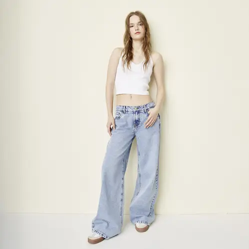 SYBILLA - Jeans Straight Tiro Bajo Mujer