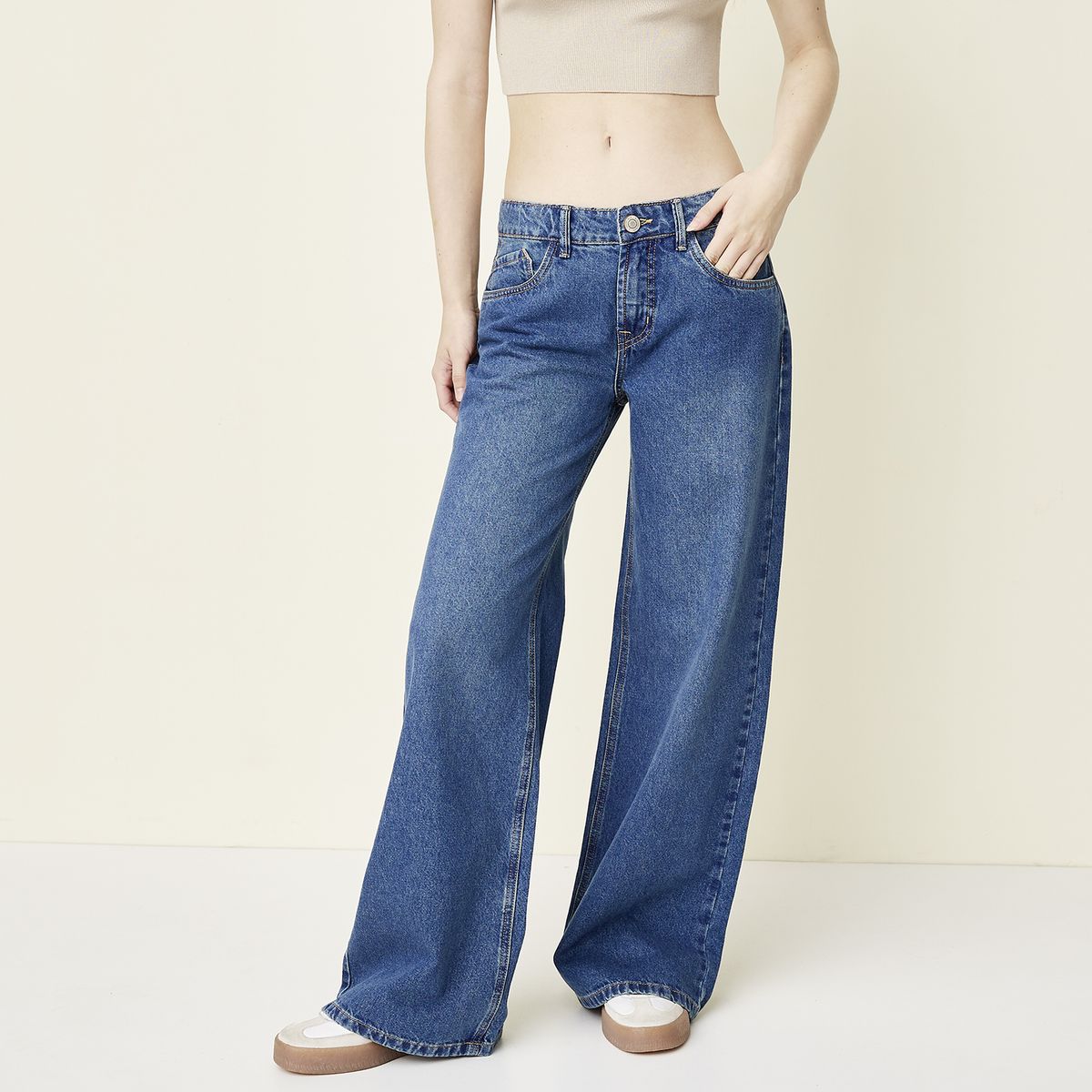 SYBILLA - Jeans Straight Tiro Medio Mujer Sybilla