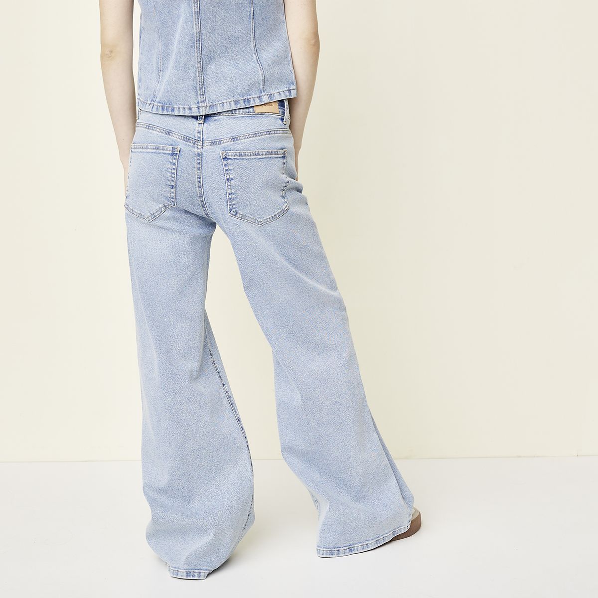 SYBILLA - Jeans Wide Leg Tiro Medio Mujer Sybilla