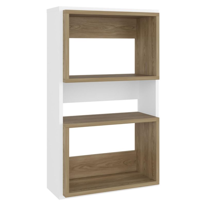 TUHOME - Mueble Auxilar Muro Baño Eco Blanco Y Fresno