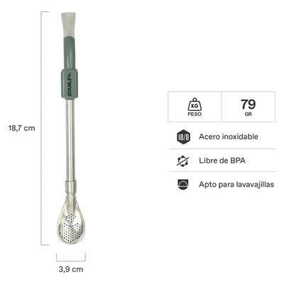 Imagen 2 del producto Bombilla Para Mate De Cuchara Verde