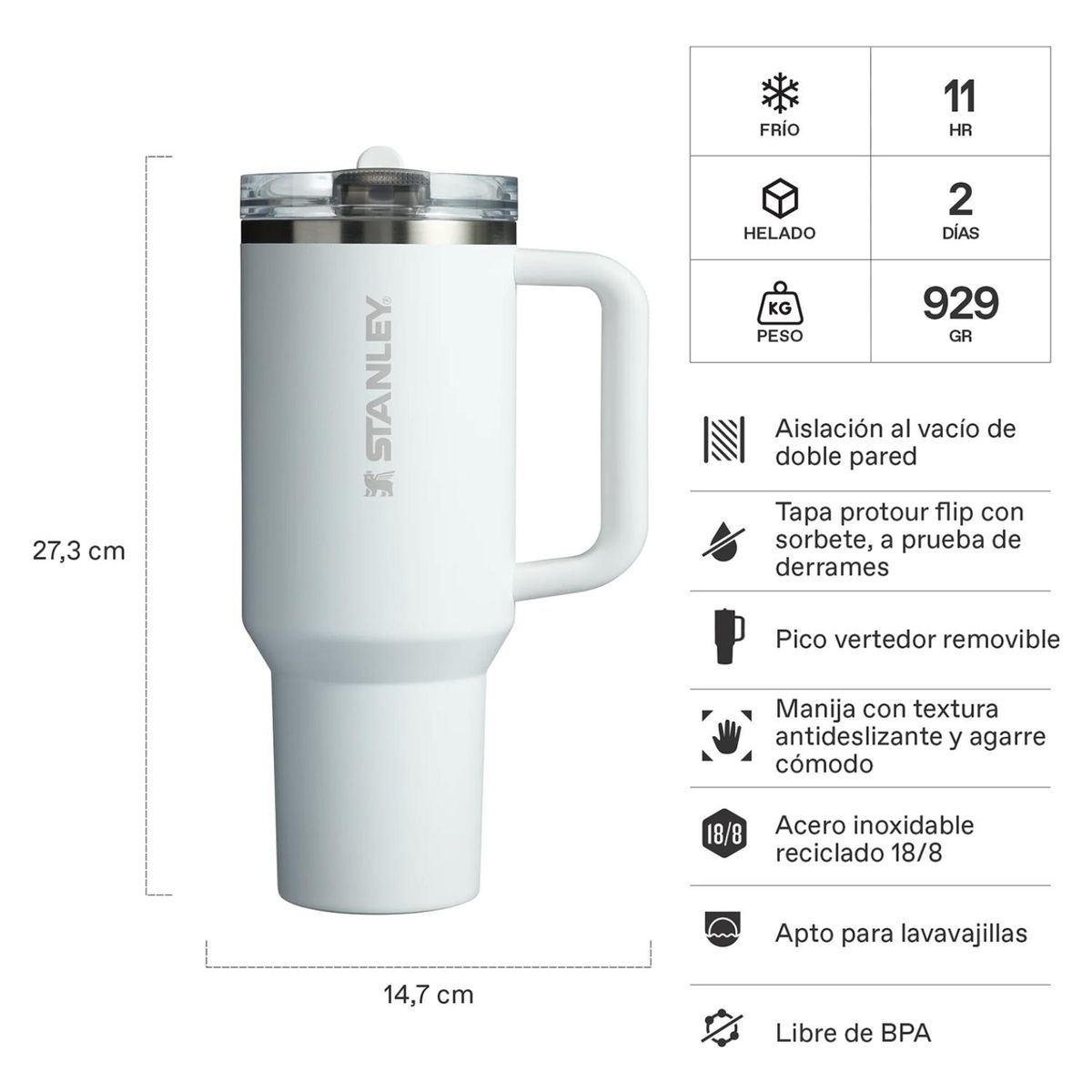 STANLEY - Botella Vaso Térmico 1.8 Litros Quencher  Protour Tumbler Stanley