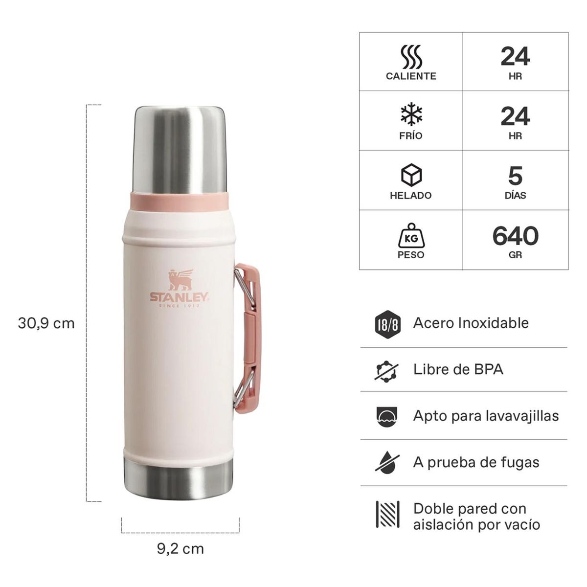 STANLEY - Termo Clásico 900 Ml Rosa Stanley