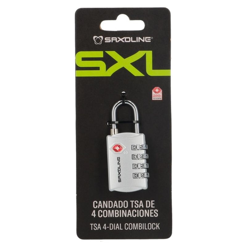 SAXOLINE - Candado Para Maleta Con 4 Diales Tsa Saxoline Plateado