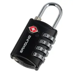 SAXOLINE - Candado Para Maleta Con 4 Diales Tsa Negro
