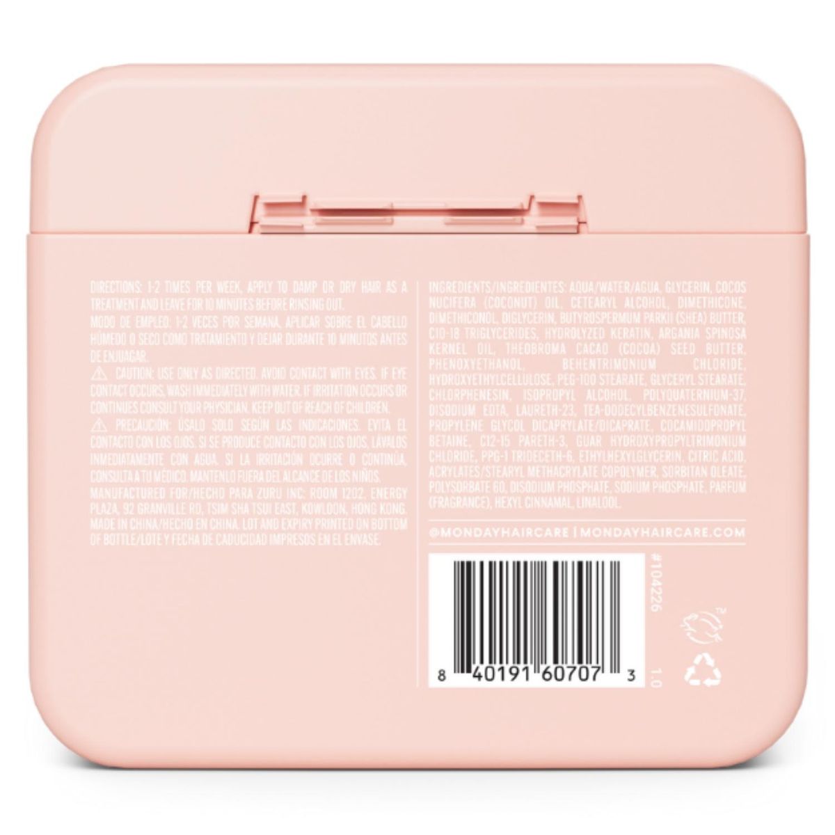 MONDAY - Mascarilla Capilar nutritiva y reparadora