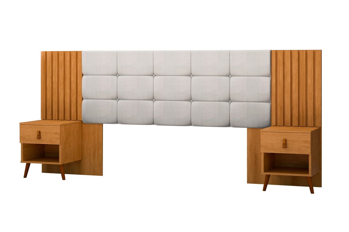 Respaldo Box Lady Capitone Blanco Caramelo