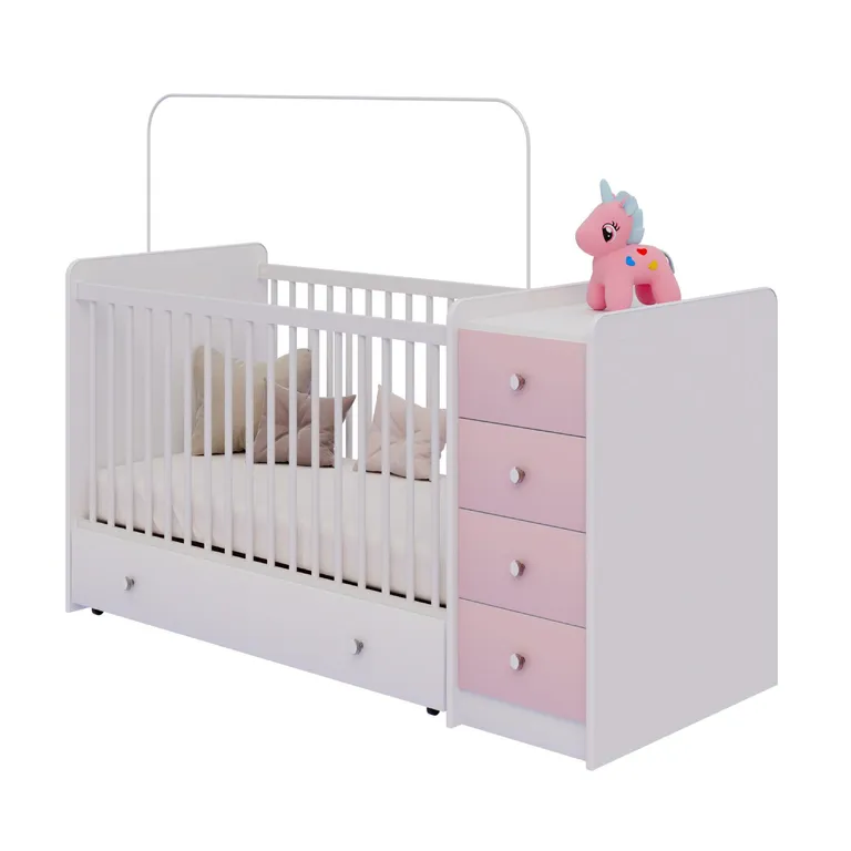 KIDSCOOL Cuna Con Comoda Top Baby Rosada