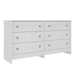 KIDSCOOL - Cómoda Duplex 6 Cajones Blanco