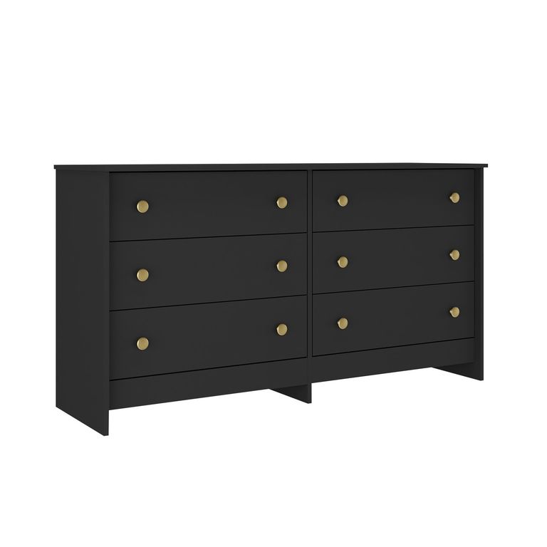 Cómoda Duplex 6 Cajones Negro
