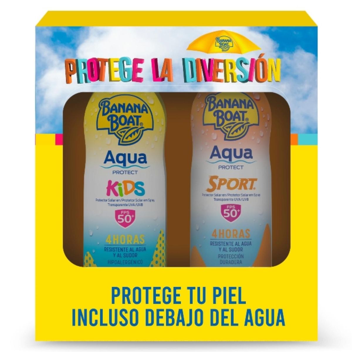 BANANA BOAT - Pack De Protectores Solares Aqua Protect Kids Fps 50+ 170 G Y Sport Banana Boat