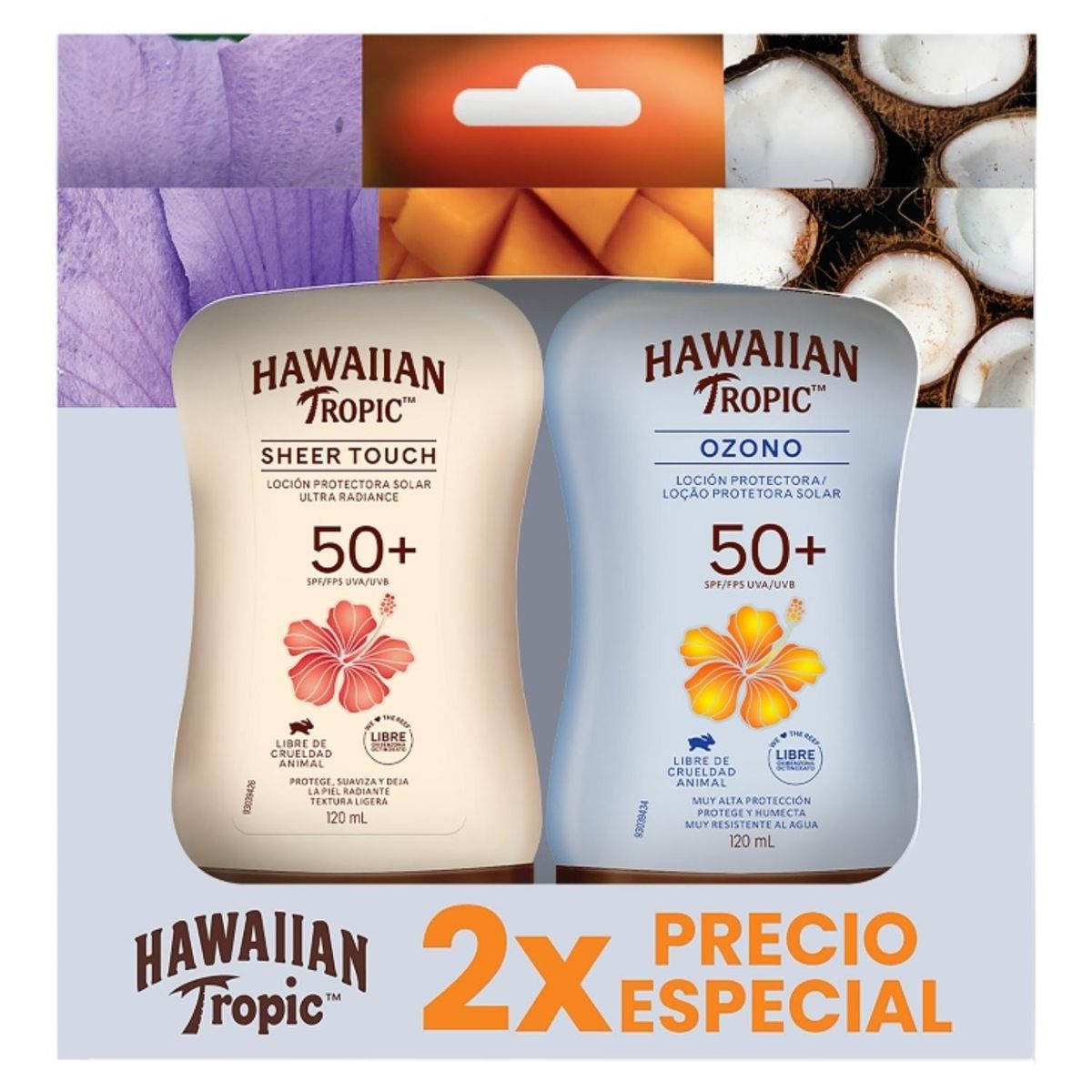 HAWAIIAN TROPIC - Pack De Protectores Solares Sheer Touch + Ozono Fps 50+ 120 Ml Hawaiian Tropic