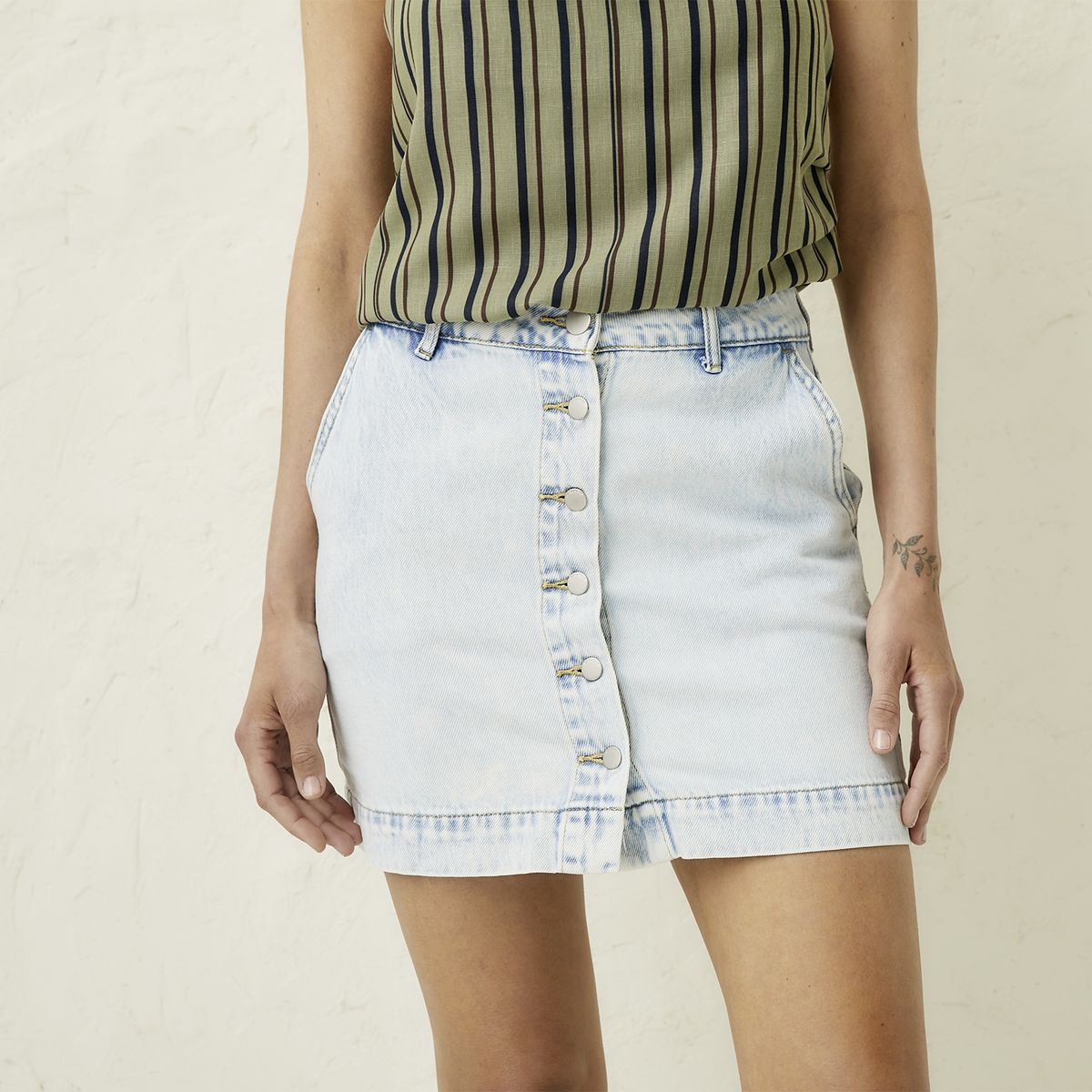 BASEMENT - Falda Corta Algodón Mujer Basement