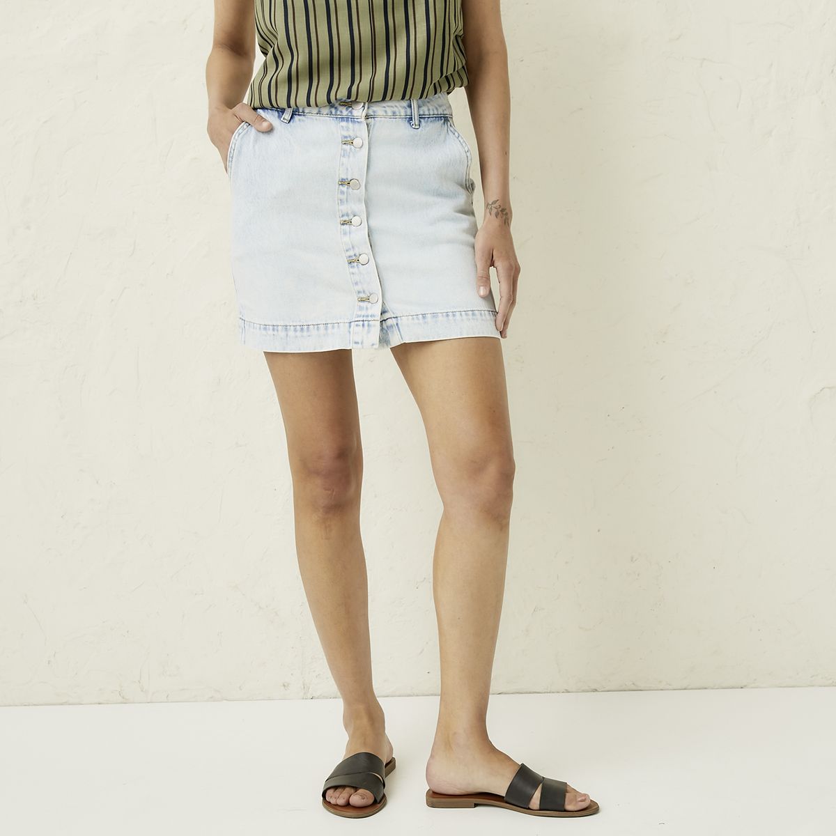 BASEMENT - Falda Corta Algodón Mujer Basement