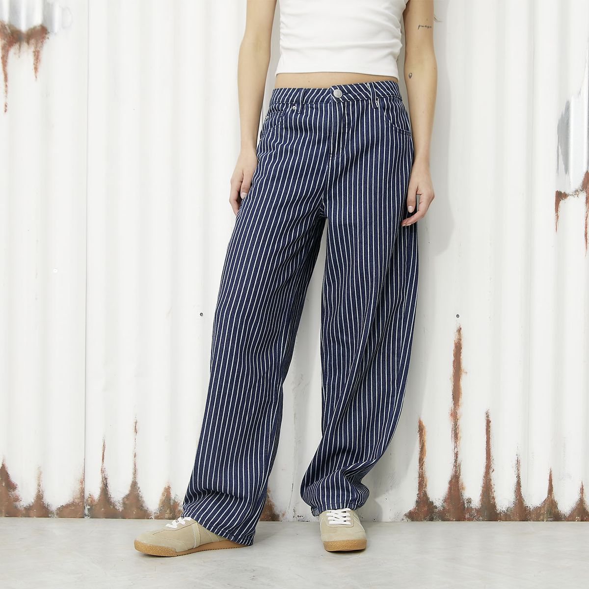 AMERICANINO - Jeans Baggy Tiro Medio Mujer Americanino