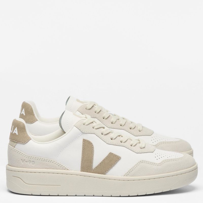 VEJA - V-90 White Tau Zapatilla Urbana Hombre Cuero Blanco Veja