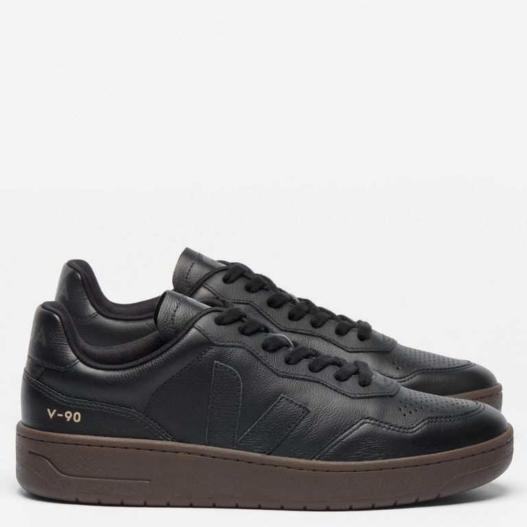 V-90 Full Bla Ea Zapatilla Urbana Hombre Cuero Negro