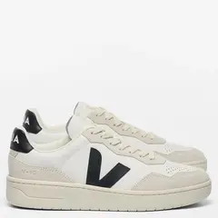 VEJA - V-90 White Black Zapatilla Urbana Hombre Cuero Blanco