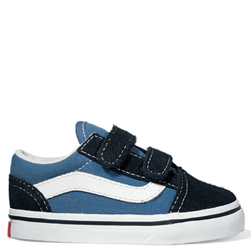 VANS - Td Old Skool V Zapatilla Urbana Bebé Cuero Azul Vans