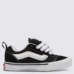 VANS - Knu Skool Zapatilla Urbana Unisex Bebé Cuero Negro (27 a 30)