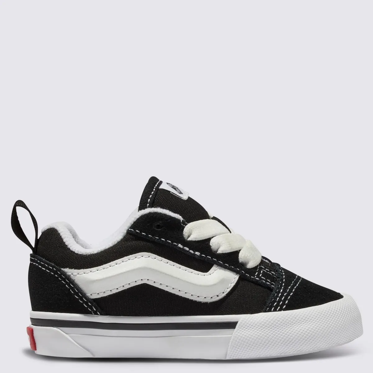 VANS - Knu Skool Elastic Lace Zapatilla Urbana Unisex Bebé Cuero Negro (21 a 26.5) Vans