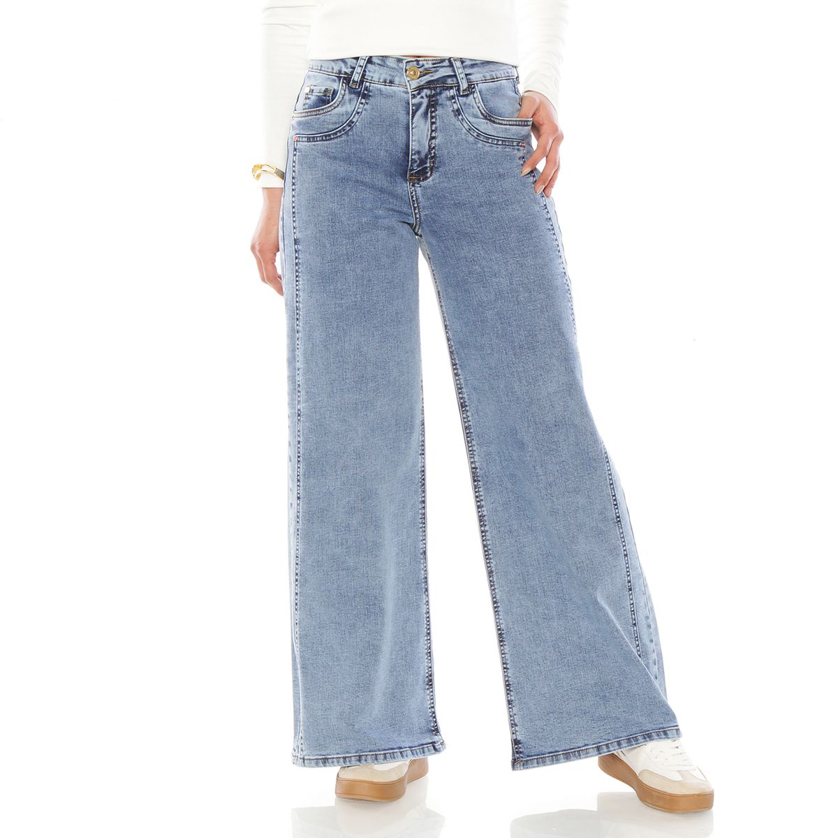 WADOS - Jeans Wide Leg Tiro Alto Mujer Wados