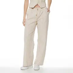 WADOS - Pantalón Wide Leg Lino Tiro Alto Mujer
