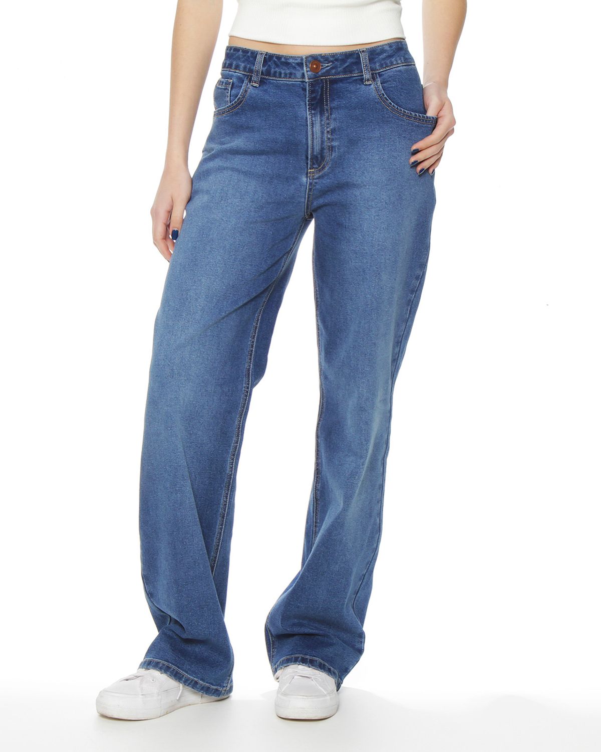 WADOS Jeans Recto Tiro Alto Mujer Wados