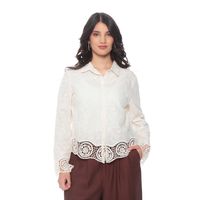 Blusa Manga Larga Algodón Mujer