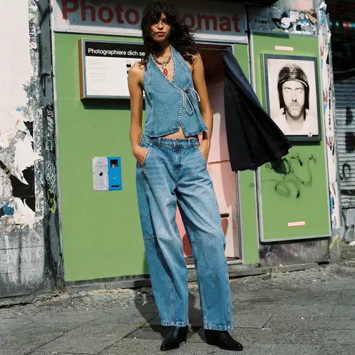 AMERICANINO - Jeans Baggy Tiro Bajo Mujer
