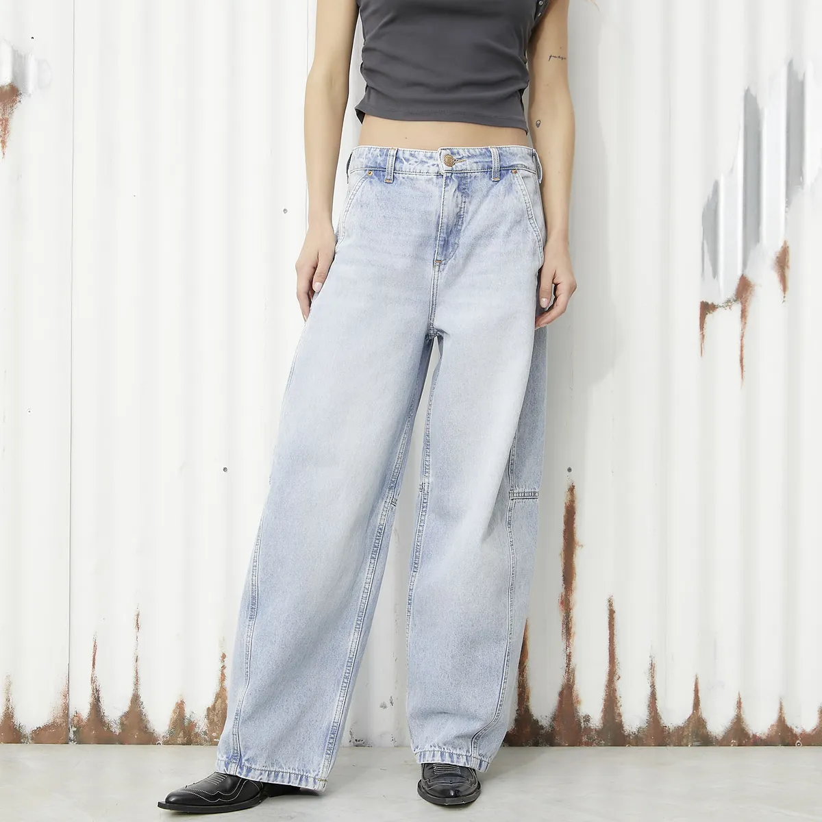 AMERICANINO - Jeans Baggy Tiro Medio Mujer Americanino