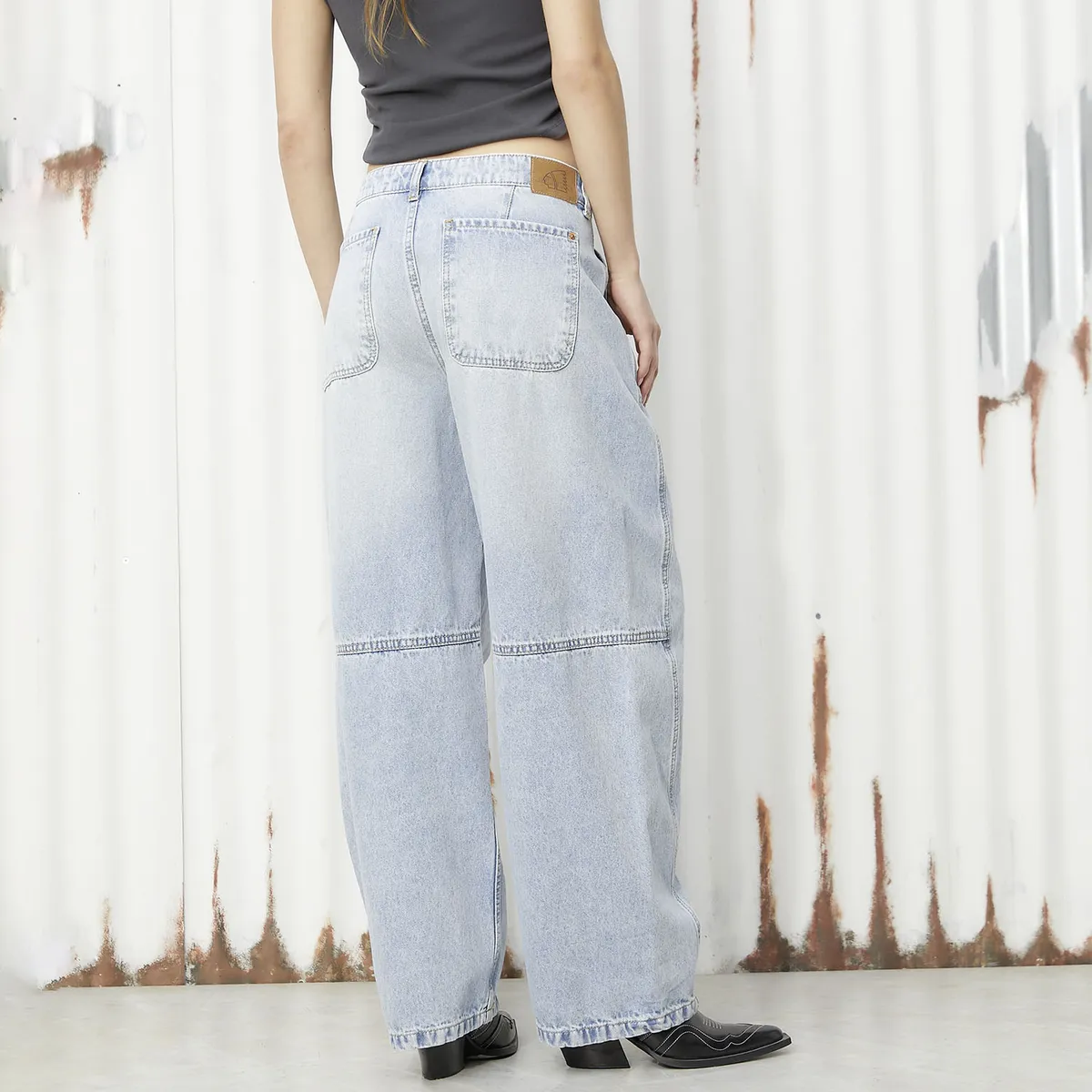 AMERICANINO - Jeans Baggy Tiro Medio Mujer Americanino