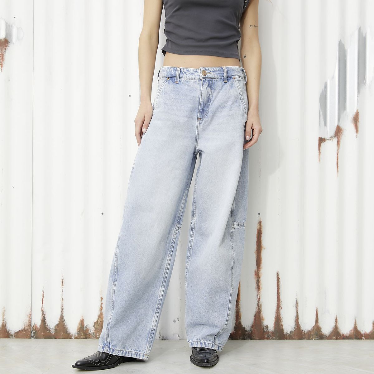 AMERICANINO - Jeans Baggy Tiro Medio Mujer Americanino