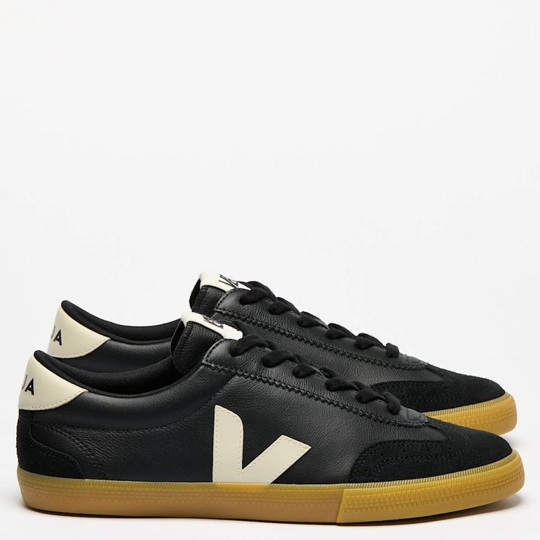 Volley Black Pier Zapatilla Urbana Mujer Cuero Negro