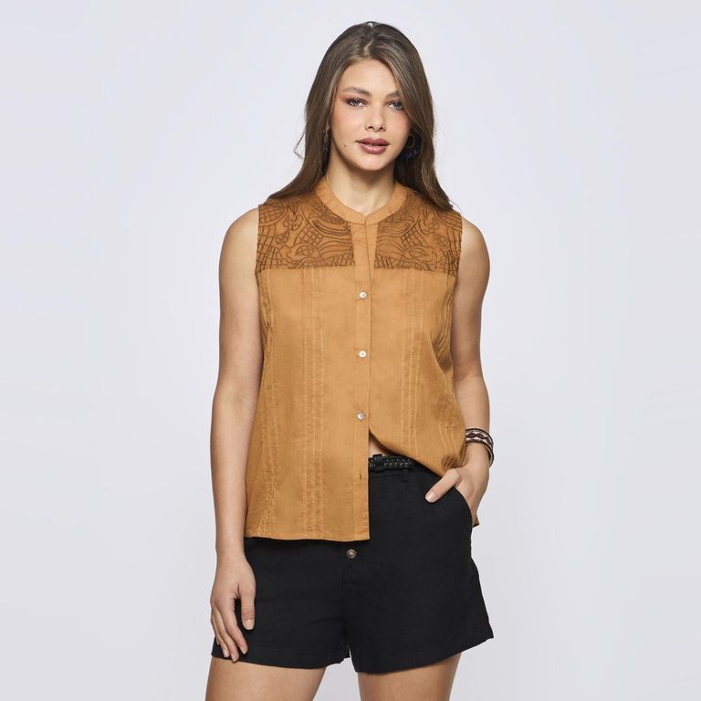 SAVILLE ROW Blusa Manga Corta Mujer