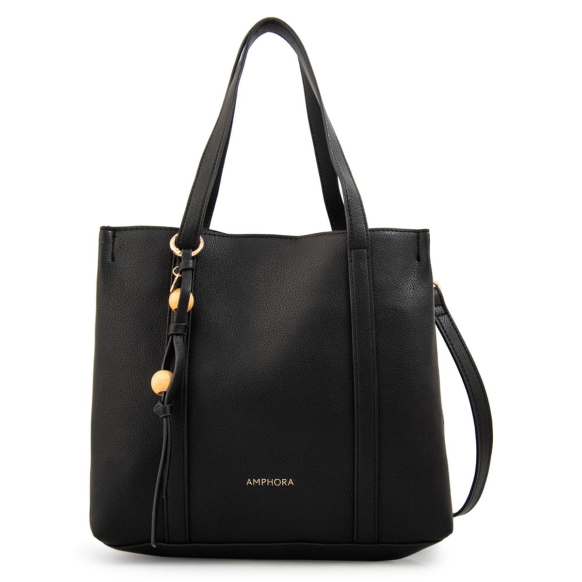 AMPHORA - Cartera Tres Divisiones Valeria Pequeña Negro Mujer Amphora