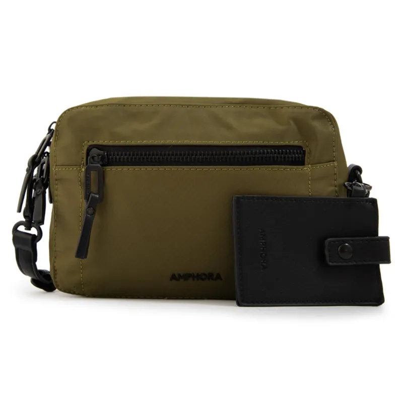 AMPHORA - Cartera Bandolera Nairobi Pequeña Verde Oliva Mujer Amphora