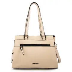 AMPHORA - Cartera Nairobi Mediana Blanco Crudo Mujer